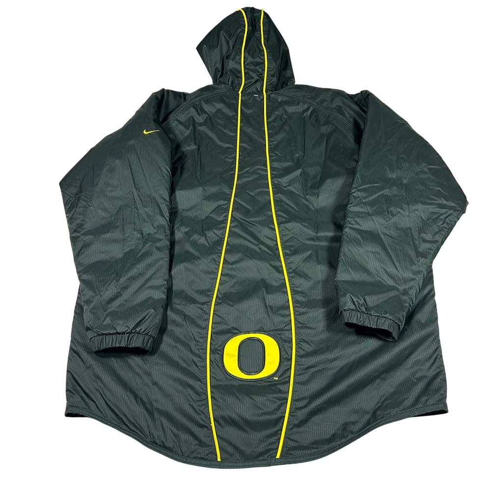 Nike Jacket Mens 2XL Green Oregon Ducks Hooded Quilted Parka Full Zip Sideline - Picture 2 of 14